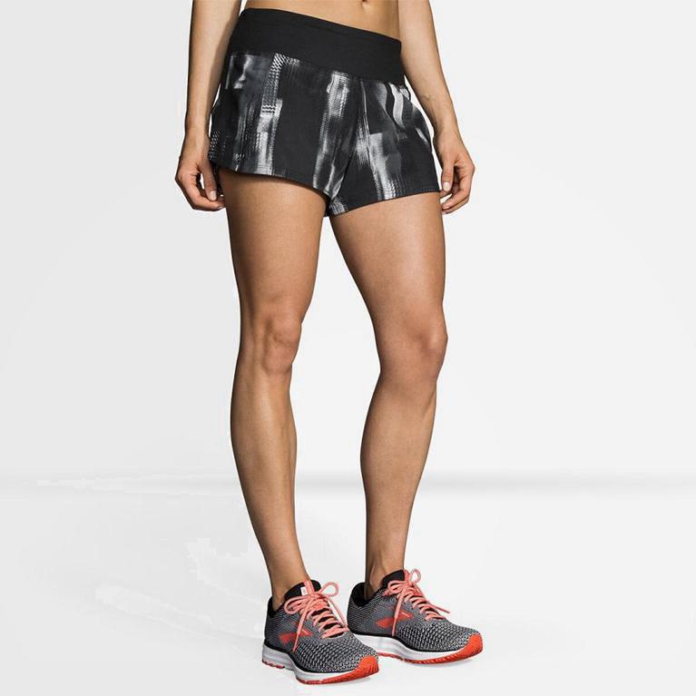 Brooks Women's Chaser 3 Running Shorts Singapore - Grey (26874-RNZH)